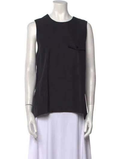 Pre-owned Lee Mathews Crew Neck Sleeveless Top W/ Tags In Black