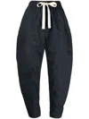 Lee Mathews Cropped Cotton Track Pants In Blue