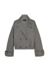 Lee Mathews Double-breasted Elasticated Jacket In Gray