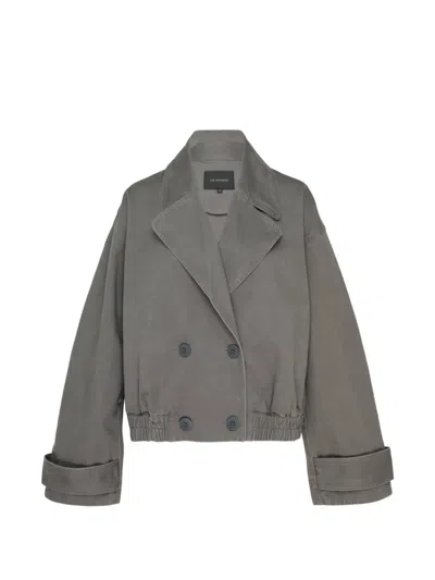 Lee Mathews Double-breasted Elasticated Jacket In Gray