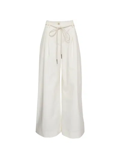 Lee Mathews Drawstring-fastening Palazzo Pants In Metallic