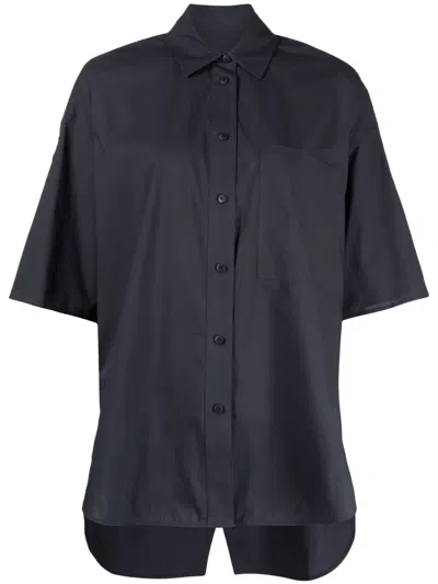 Lee Mathews Drop-shoulder Button-down Shirt In Blue