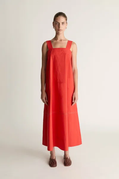 Lee Mathews Elisa Apron Dress In Orange
