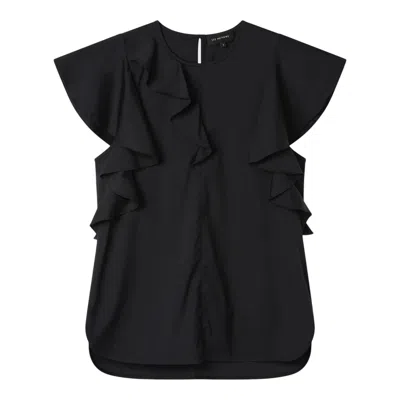 Lee Mathews Ella Ruffle-detail Blouse In Blue