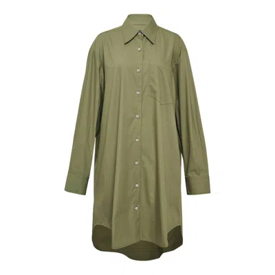 Lee Mathews Ella Shirt Dress In Green