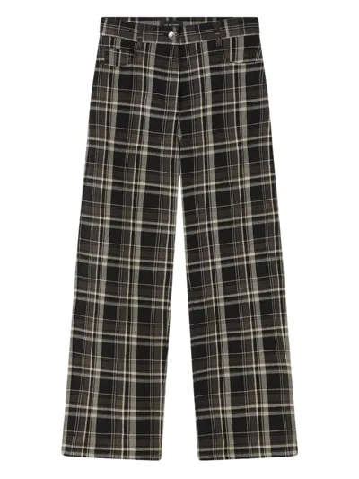 LEE MATHEWS ELLIOT CHECKED WIDE-LEG TROUSERS