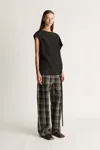 Lee Mathews Elliot Checked Wide-leg Trousers