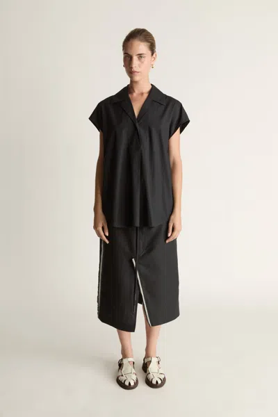 Lee Mathews Emilie Sleeveless Shirt In Black