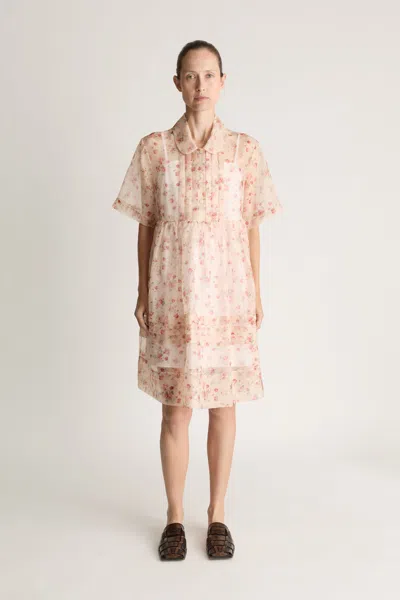 Lee Mathews Emily Organza Mini Dress In White