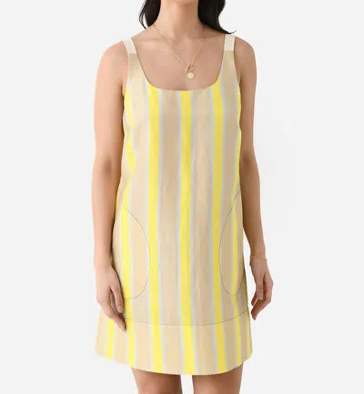 Lee Mathews Emmy Mini Dress In Lemon In Neutral