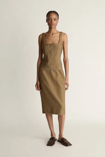 Lee Mathews Esme Skirt In Brown