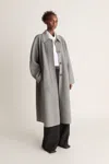 Lee Mathews Florentine Cashmere Car Coat In Grey Marle