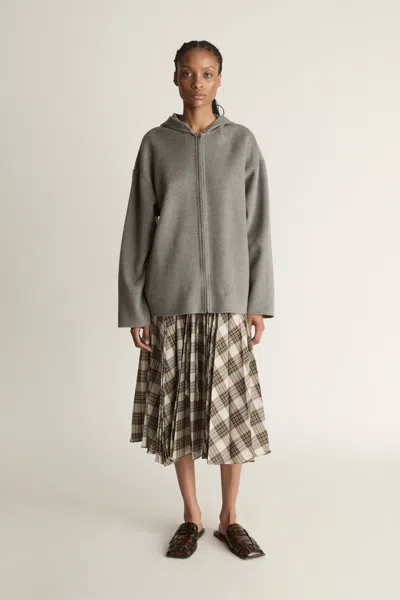 Lee Mathews Florentine Cashmere Hooded Jacket In Gray