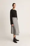 Lee Mathews Florentine Cashmere Skirt In Grey Marle