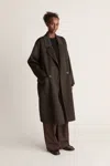 Lee Mathews Florentine Cocoon Coat In Cacao