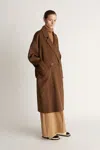 Lee Mathews Florentine Cocoon Coat In Pecan