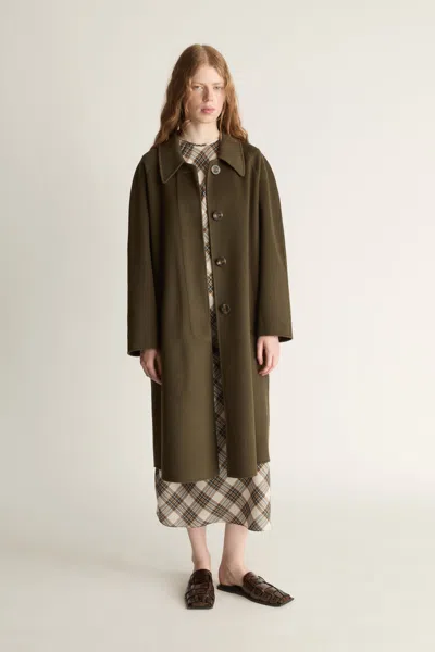 Lee Mathews Florentine Drop Collar Cashmere Coat In Brown