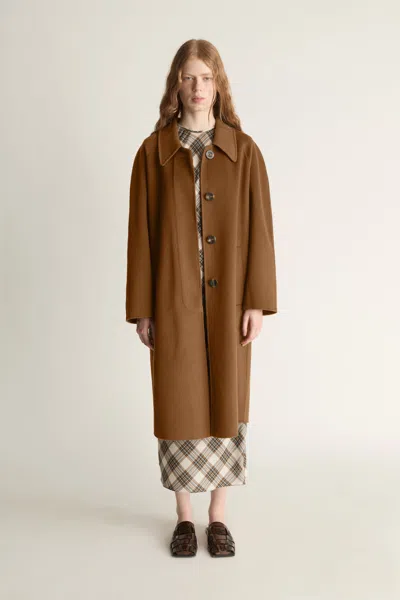 Lee Mathews Florentine Drop Collar Cashmere Coat In Brown