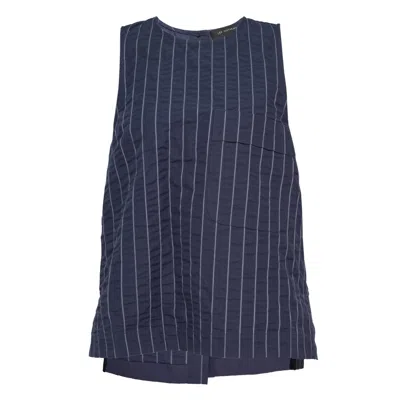 Lee Mathews Frances Pinstripe-pattern Tank Top In Blue