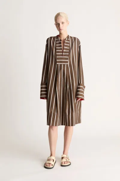 Lee Mathews George Tunic Dress In Chocolate