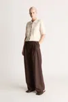 Lee Mathews Greta Cropped Ss Cardigan In Chalk