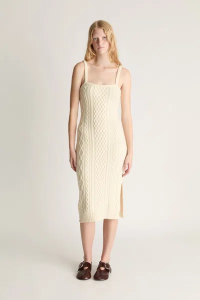 Lee Mathews Guiness Cable Midi Dress In Cream