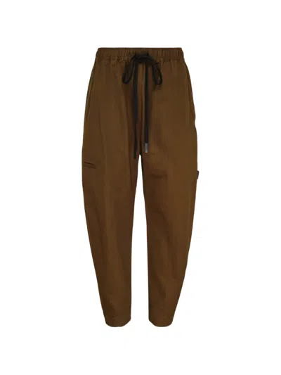 Lee Mathews Harper Drawstring-waist Cargo Pants In Brown