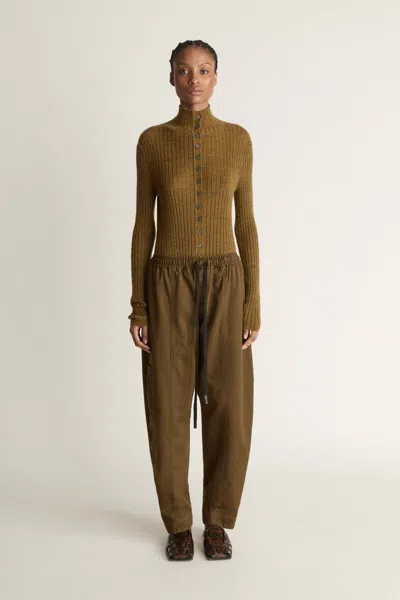 Lee Mathews Harper Drill Pant In Burgundy