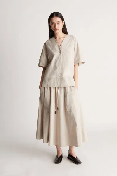 Lee Mathews Harriet Ss Shirt In Straw