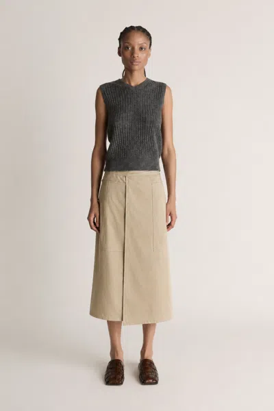Lee Mathews Henry Bonded Skirt In Brown