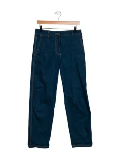 Pre-owned Lee Mathews High-rise Straight Leg Jeans In Blue