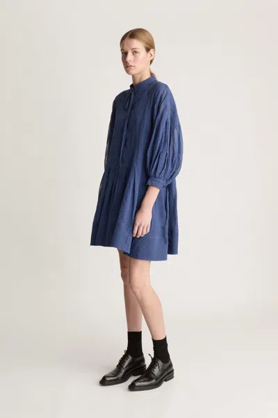 Lee Mathews Iris Mini Dress In Blue