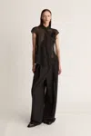 Lee Mathews Iris Wrap Top In Black