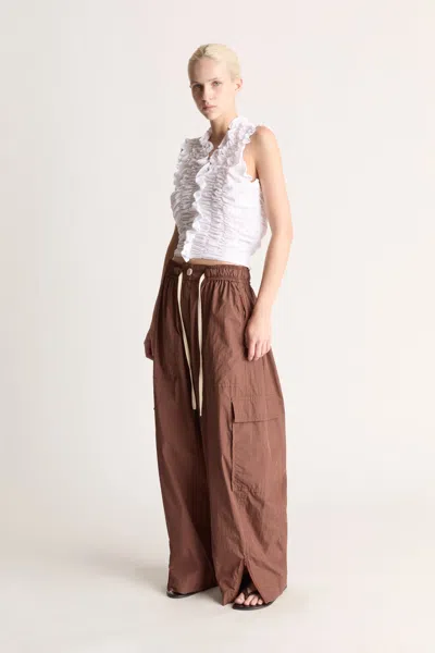 Lee Mathews Irving Pant In Chocolate