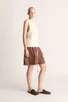 Lee Mathews Irving Short In Chocolate