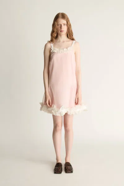 Lee Mathews Isla Organza Mini Dress In White