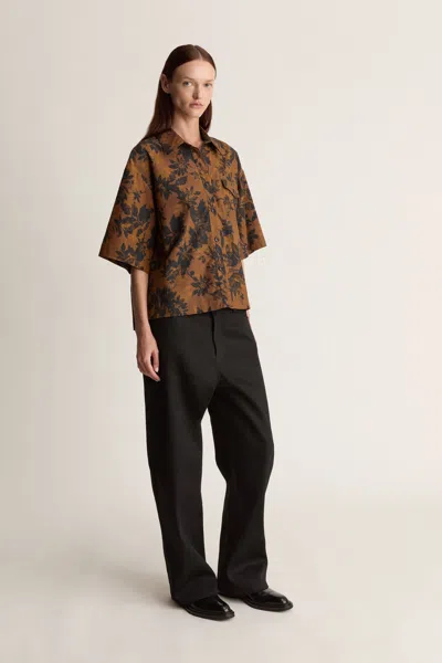 Lee Mathews Ivy Top In Brown