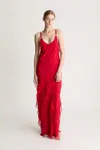Lee Mathews Jade Dress In Red