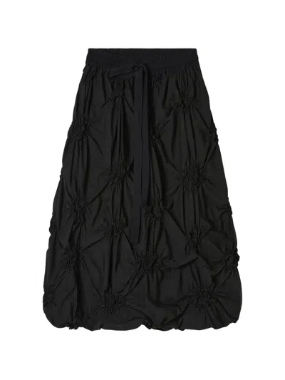 Lee Mathews Johanna Drawstring Gathered Midi Skirt In Black