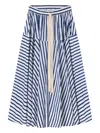 Lee Mathews Josie Striped Skirt In Blue