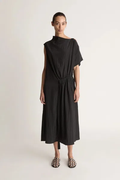 Lee Mathews Kiki Asymmetrical Dress In Black