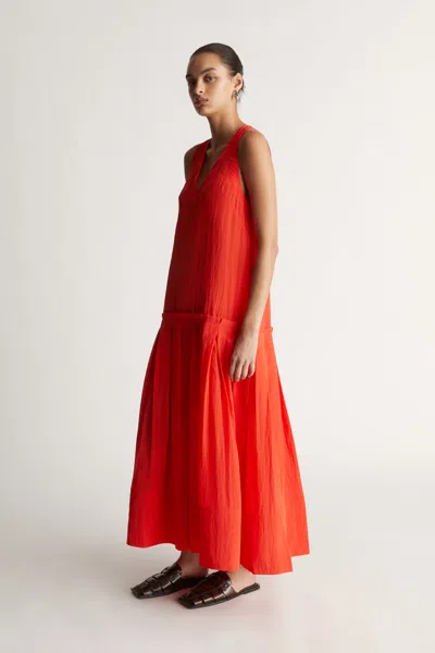 Lee Mathews Kiki Maxi Dress In Scarlet