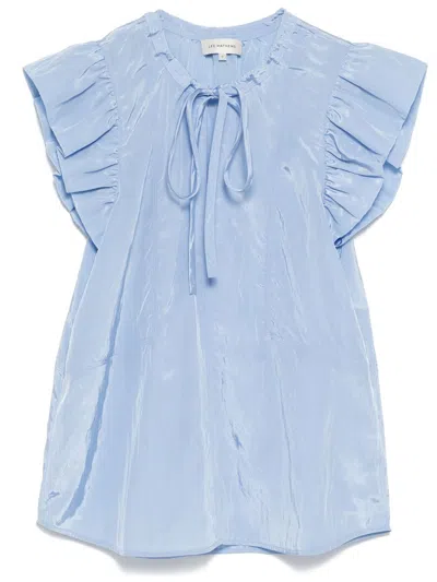 Lee Mathews Lace-up Top In Blau