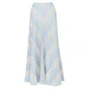 Lee Mathews Lee Matthews Striped Linen Cotton Midi Casual Skirt In Grey