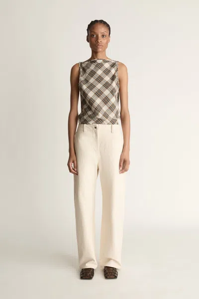 Lee Mathews Lenny Canvas Pant In Brown