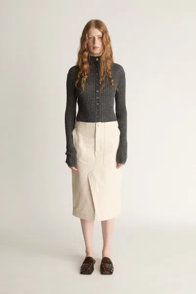 Lee Mathews Lenny Canvas Worker Skirt In Brown