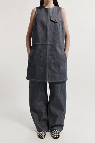 Lee Mathews Leo Pinafore In Grey