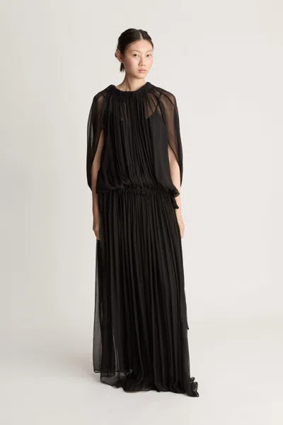 Lee Mathews Liana Drape Dress In Black
