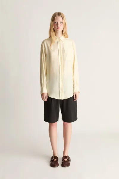Lee Mathews Lily Silk Ls Shirt In Yellow