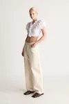 Lee Mathews Lm Denim Cropped Jean In Oat